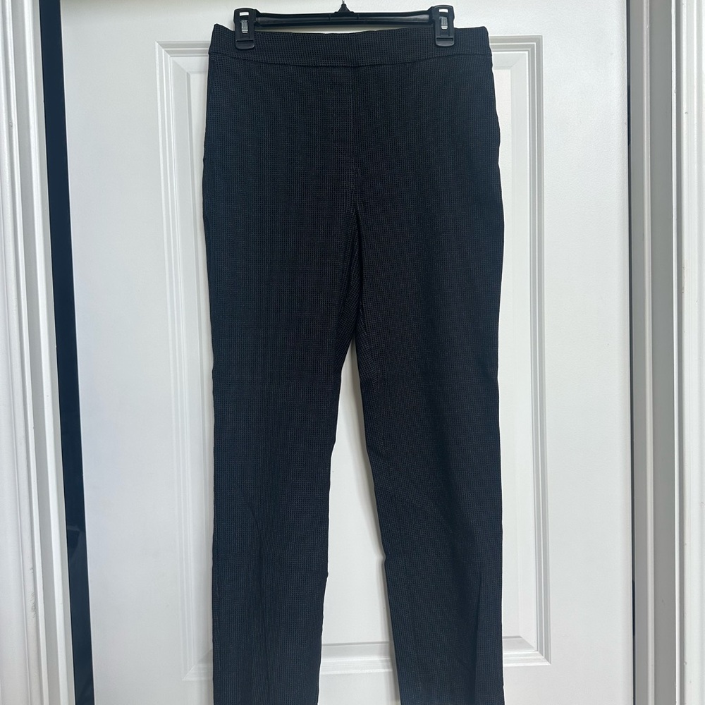 Hilary Radley Black and White Striped Pants